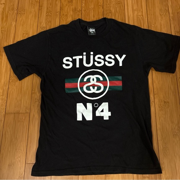 Stussy Black Tee with Bold Logo Small - Picture 1 of 4